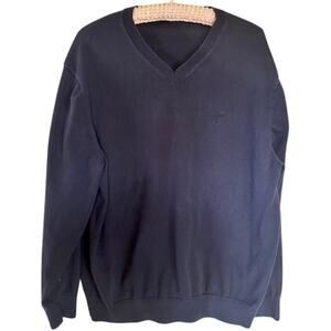 Nautica Men's Navy Blue V-Neck Sweater Size XXL - Gently Faded - Classic Casual